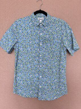 Abound Mens Banana Print Shirt Short Sleeve S